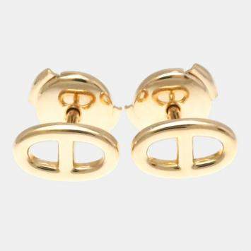 Hermes Chaine d’Ancre Farandole 18K Rose Gold Stud Earrings