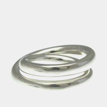 Pre Owned Hermes Vertige Silver Band Ring EU 54