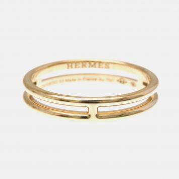 Pre Owned Hermes Ariane  Band 18K Pink Gold Ring 