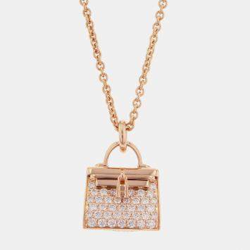 Pre Owned Hermes Amulette Kelly 18K Rose Gold Pendant 