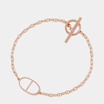 Pre Owned Hermes Chaine D'Ancre Bracelet Verso Size St K18Pg Ceramic