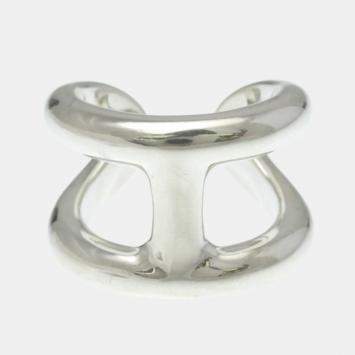 مملوكة مسبقًا Hermes Osmos Ring GM Silver Fashion No Stone Band Ring Silver