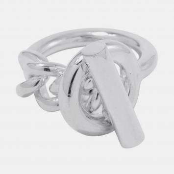 Pre Owned خاتم هيرمس شين دانكريه فيرسو مقاس 49/#9 PMH125620B 00049 K18PG سيراميك