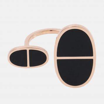 Pre Owned خاتم هيرمس شين دو أنكر فيرسو مقاس كبير جداً 55 / #15 ذهب وردي عيار 18 سيراميك