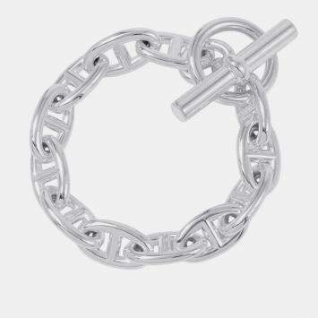 Pre Owned Hermes Chaine D'Ancre Bracelet 12 Frames Size Gm Sv925