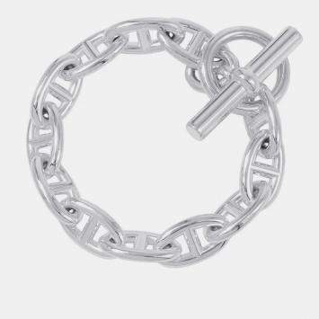 Pre Owned Hermes Chaine D'Ancre Bracelet 12 Frames Size Gm Sv925