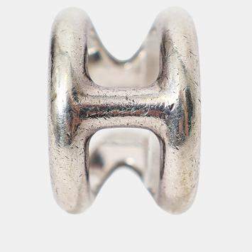 Pre Owned Hermes Sterling Silver Osmose Ring