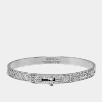 مملوكة مسبقًا Hermès Kelly Diamonds 18k White Gold Small Model Bracelet