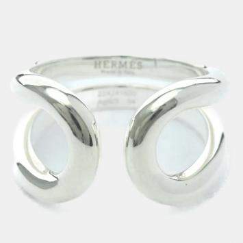 Pre Owned Hermes Lima Ring Silver 925 Fashion No Stone Band Ring Silver