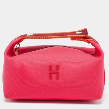 Pre Owned Hermes Hibiscus Toile H Canvas Small Bride-a-Brac Pouch