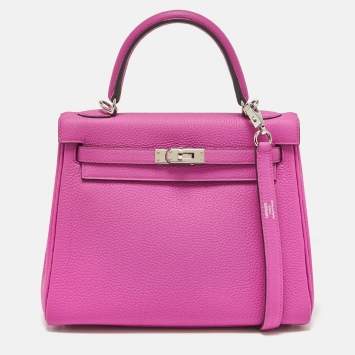 Hermès Magnolia Togo Leather Palladium Finish Kelly Retourne 25 Bag