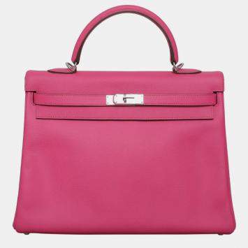 Pre Owned Hermes Rose Tyrien Kelly 35 Bag