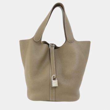 Pre Owned Hermes Etoupe Taurillon Picotin Lock 26 Handbag