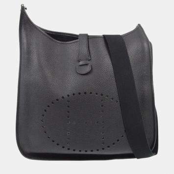 Pre Owned Hermes Black Taurillon Clemence Evelyne 2 41 TGM Shoulder Bag