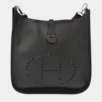 Pre Owned Hermes Black Epsom Evelyne 2 29 Shoulder Bag