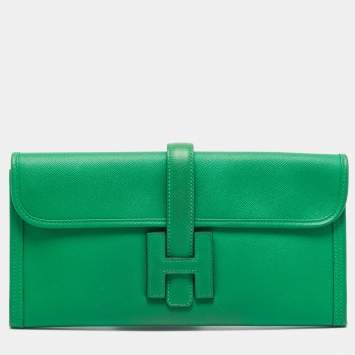 Pre Owned Hermes Bambou Epsom Leather Elan Jige 29 Clutch