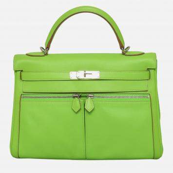 Hermes Green Kelly Lakis Leather 32 Bag
