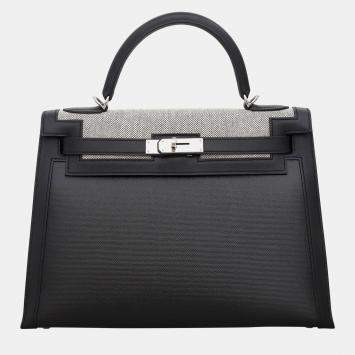 Pre Owned Hermes Toile H Berline/ Swift Kelly 32 Sellier Bag