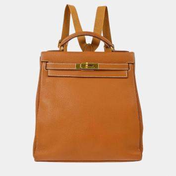 Hermes Gold Togo Kelly Ado GM Backpack