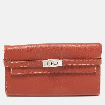 Pre Owned Hermes Brique Epsom Leather Kelly Longue Wallet