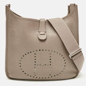 Hermes Etain Togo Leather Evelyne III GM Bag