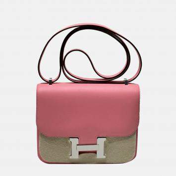 Pre Owned Hermes Summer Pink Swift Leather Constance 19 bag