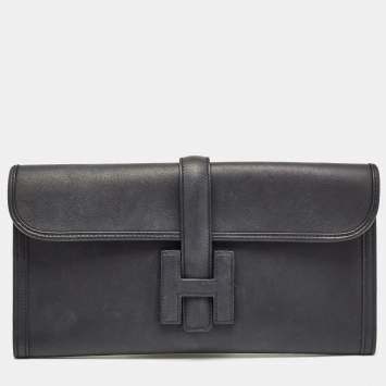 Hermes Bleu Indigo Swift Leather Elan Jige 29 Clutch