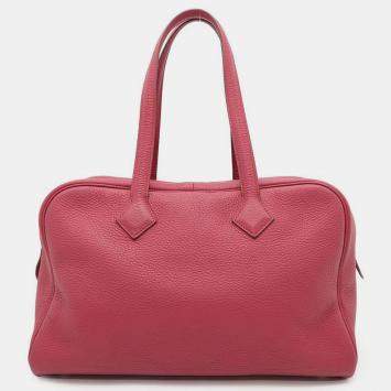 Pre Owned Hermes Ruby Taurillon Clemence Victoria 35 Bag