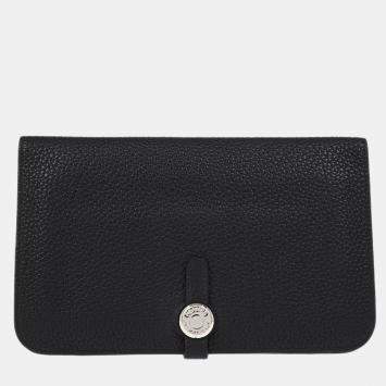 Hermes Black Togo Dogon Long Wallet