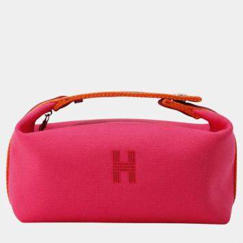 Hermes Hibiscus Canvas PM Bride-A-Brac Pouch Bag