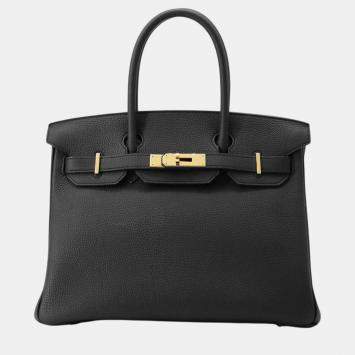 Hermes Black Togo Leather Birkin 30 Bag
