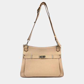 Hermes Argile Taurillon Clemence Jypsiere 34 Shoulder Bag