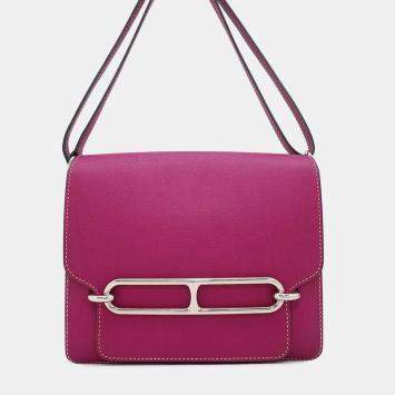 Pre Owned Hermes Rose Purple Evercolor Roulis 23 Shoulder Bag