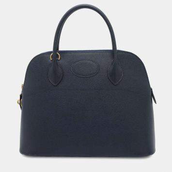Hermes Navy Courchevel Bolide 31 Handbag 