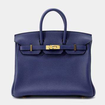 Hermes Birkin Verso Blue Saphir/Gris Mouette Taurillon Novillo Size 25