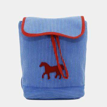 Hermes Blue Canvas Horse Backpack 