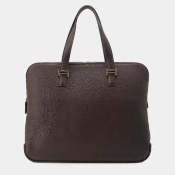 Pre Owned Hermes Brown Fjord Leather Escapada Shoulder Bag
