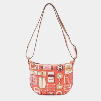 Pre Owned Hermes Silk Vaux Swift Orange Shurusowa To-Go Orange Poppy Shoulder Bag