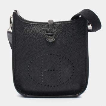 Pre Owned Hermes Black Taurillon Clemence Evelyne TPM Amazon Shoulder Crossbody Bag  