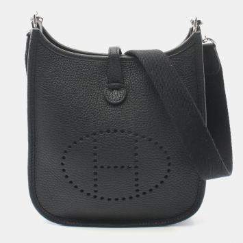 Pre Owned Hermes Black Taurillon Clemence Evelyne TPM Amazon Shoulder Crossbody Bag