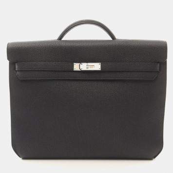 Hermes Black Togo Leather Kelly Depeche 36 Briefcase