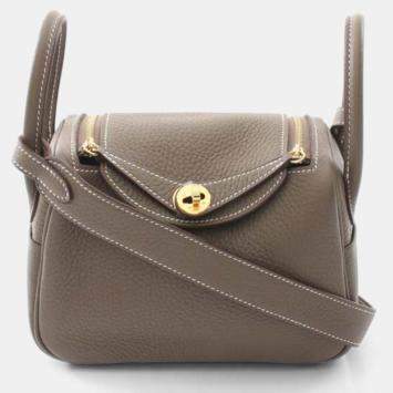 Hermes Taurillon Clemence Leather Lindy Mini Shoulder Bag