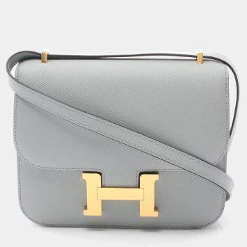 Hermes Blue Glacier Epsom Leather Constance Mini Shoulder Bag