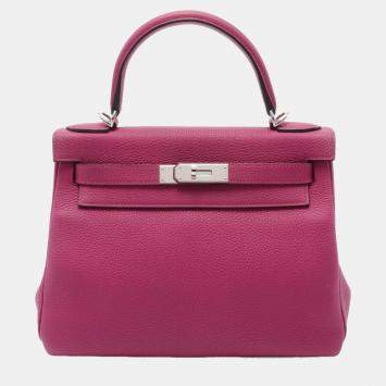 Hermes Rose Purple Togo Leather Kelly 28 Handbag