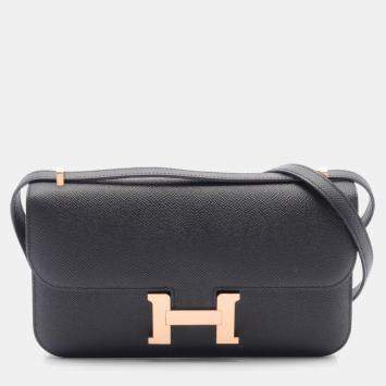 Hermes Black Epsom Leather Constance Elan Shoulder Bag