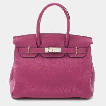 Hermes Rose Purple Togo Leather Birkin 30 Handbag