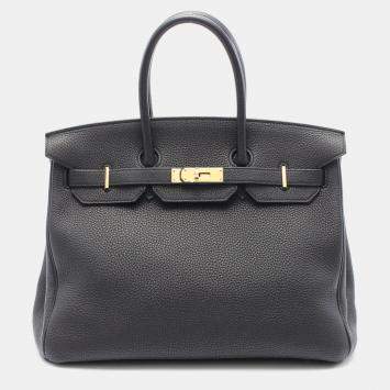 Hermes Black Togo Leather Birkin 35 Handbag