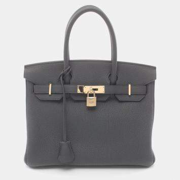Hermes Grey Togo Leather Birkin 30 Handbag