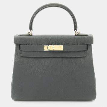 Hermes Grey Togo Leather Kelly 28 Shoulder Bag