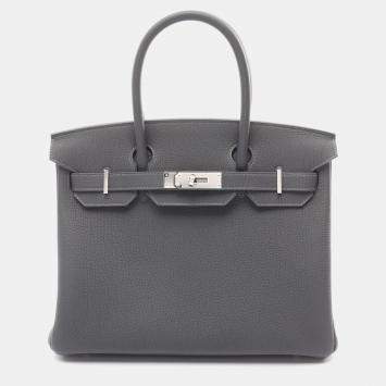 Hermes Grey Togo Leather Birkin 30 Handbag